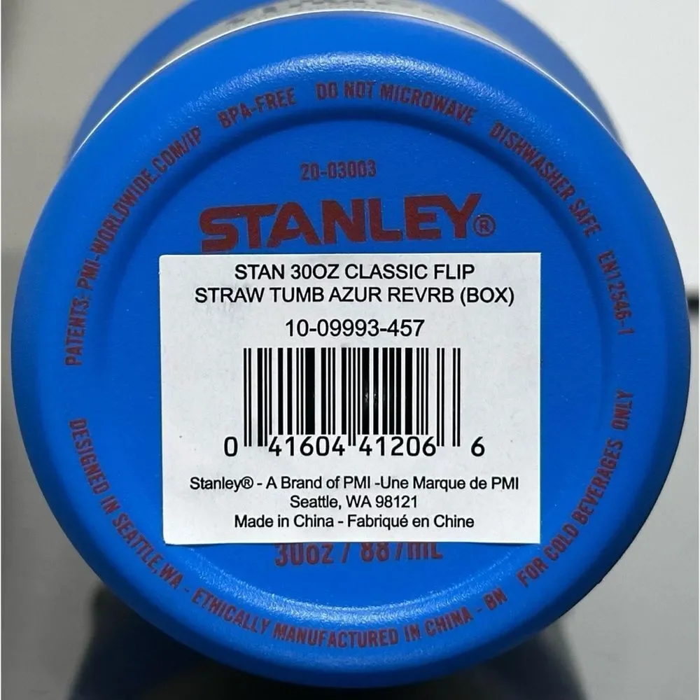 Stanley Ice Flow Flip Straw Tumbler 30oz, AZURE BLUE REVERB‎ - Picture 4 of 4